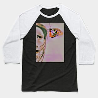 Butterfly  Girl Baseball T-Shirt